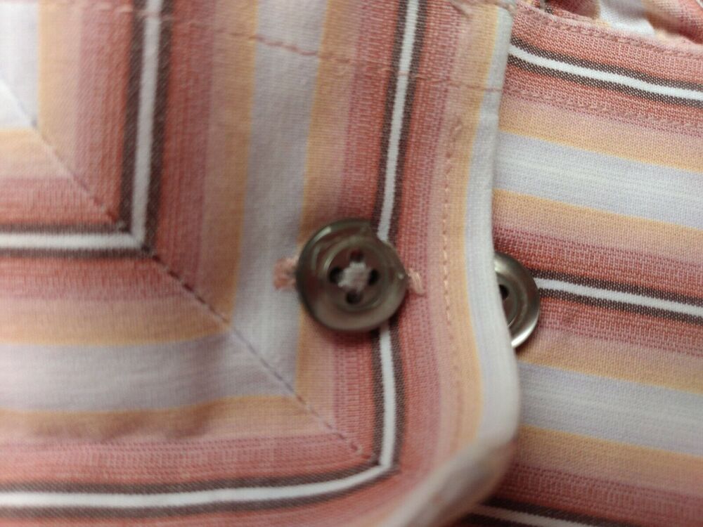 Kenneth Cole Men Shirt Sz 16 1/2 32-33 Red Stripe Long Sleeve Button Up Casual - Picture 4 of 7